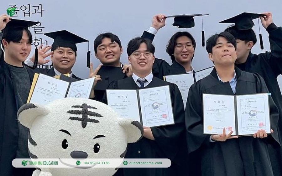 Học sinh Thanh Mai tốt nghiệp tại trường Daegu