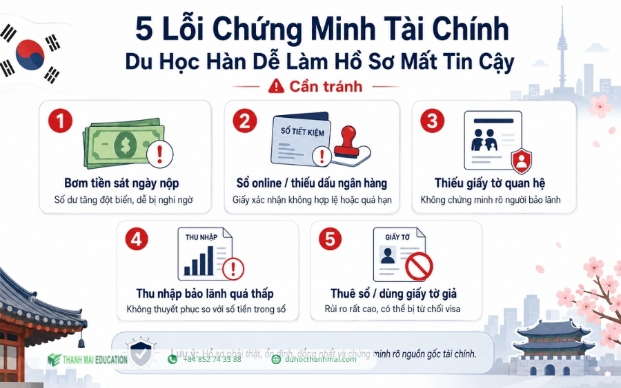 5 Lỗi cần phải tránh khi chứng minh tài chính du học Hàn Quốc