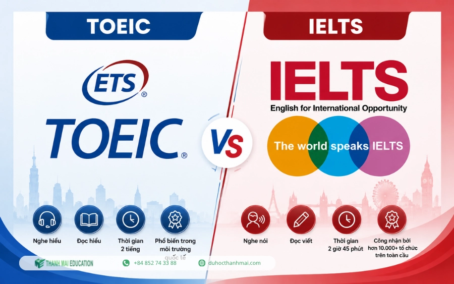 Chứng chỉ TOEIC/IELTS dành cho chương trình tiếng Anh