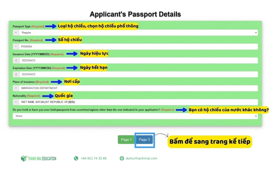 Giao diện bước 4 hệ thống khai Visa trực tuyến của Cục Lãnh sự Đài Loan