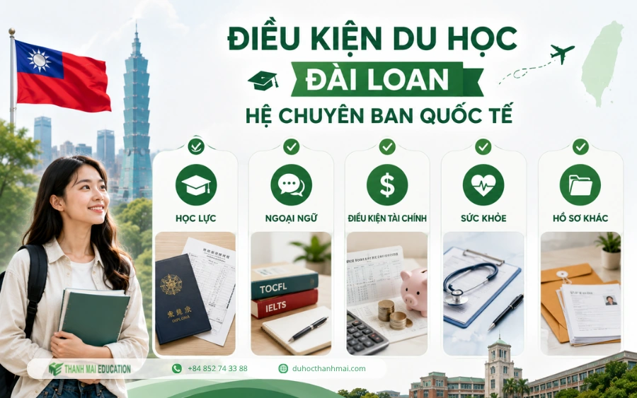 Điều kiện du học Đài Loan hệ chuyên ban quốc tế