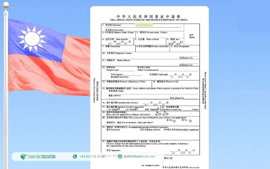 Đơn xin Visa du học Đài Loan