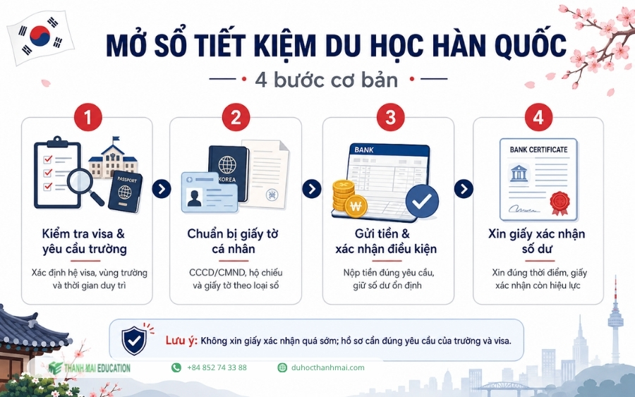 Quy trình mở Sổ Tiết Kiệm Du Học Hàn Quốc