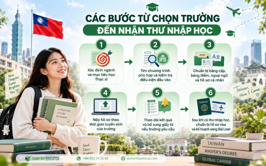 Chuẩn bị hồ sơ du học Thạc sĩ Đài Loan