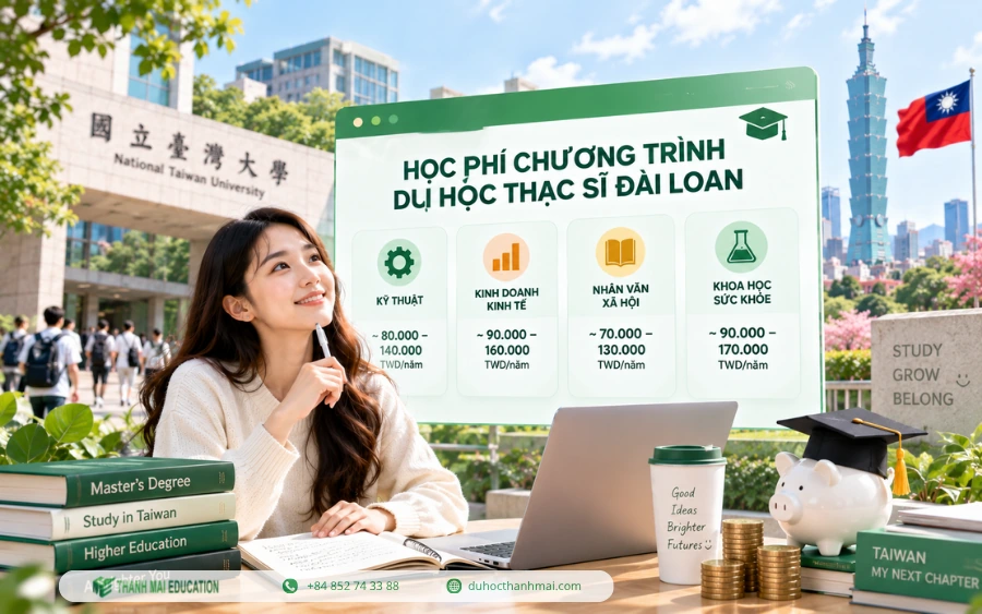 Học phí du học Đài Loan hệ Thạc sĩ